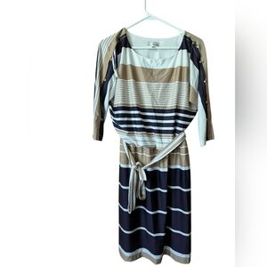 Olivia Matthews Brown and Black Striped Dress